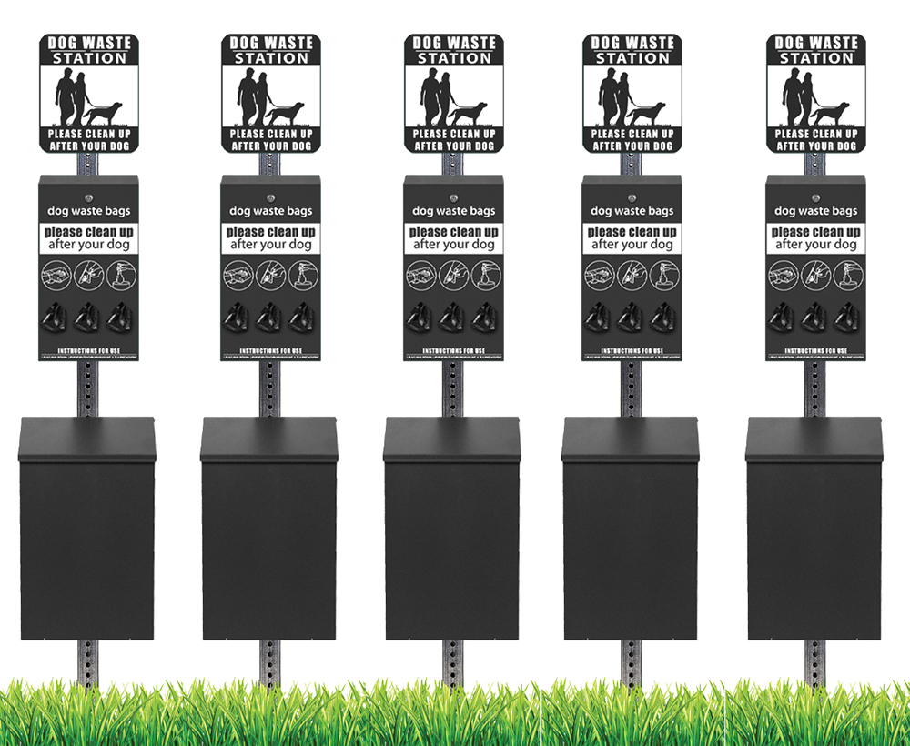Pet Waste Station / Dog Waste Stations - Everything Included - Free 400 dog waste bags and 25 can liners