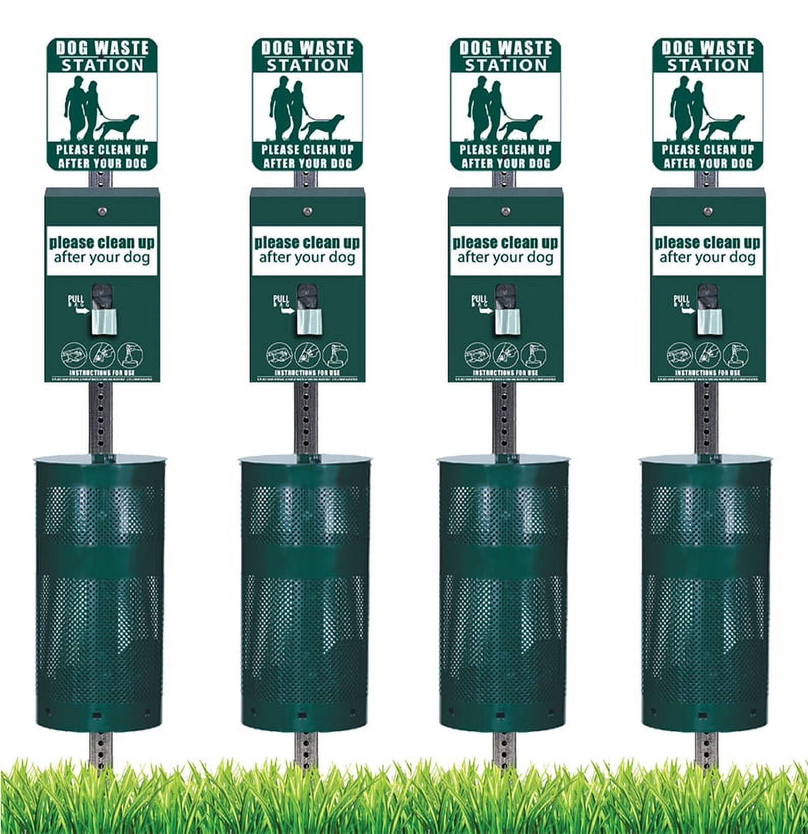 Pet Waste Station / Dog Waste Stations - Everything Included - Free 400 dog waste bags and 25 can liners