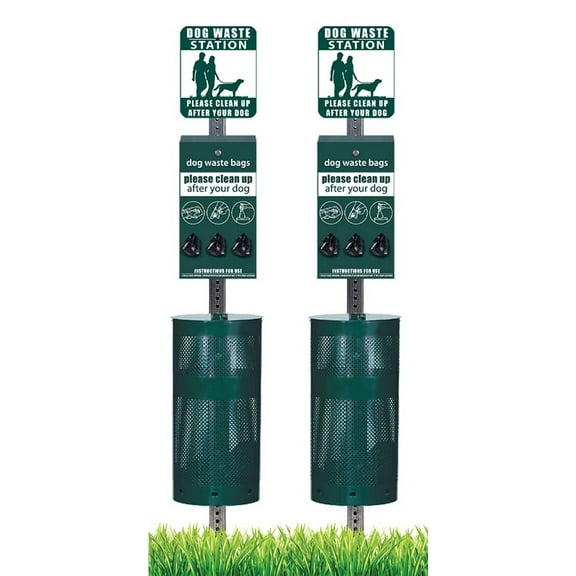 Pet Waste Station / Dog Waste Stations - Everything Included - Free 400 dog waste bags and 25 can liners