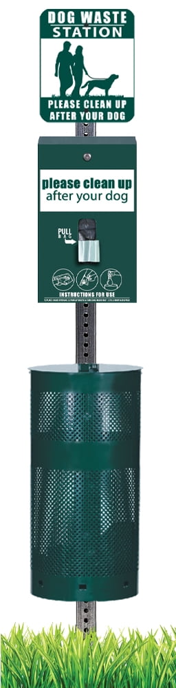 Pet Waste Station / Dog Waste Stations - Everything Included - Free 400 dog waste bags and 25 can liners