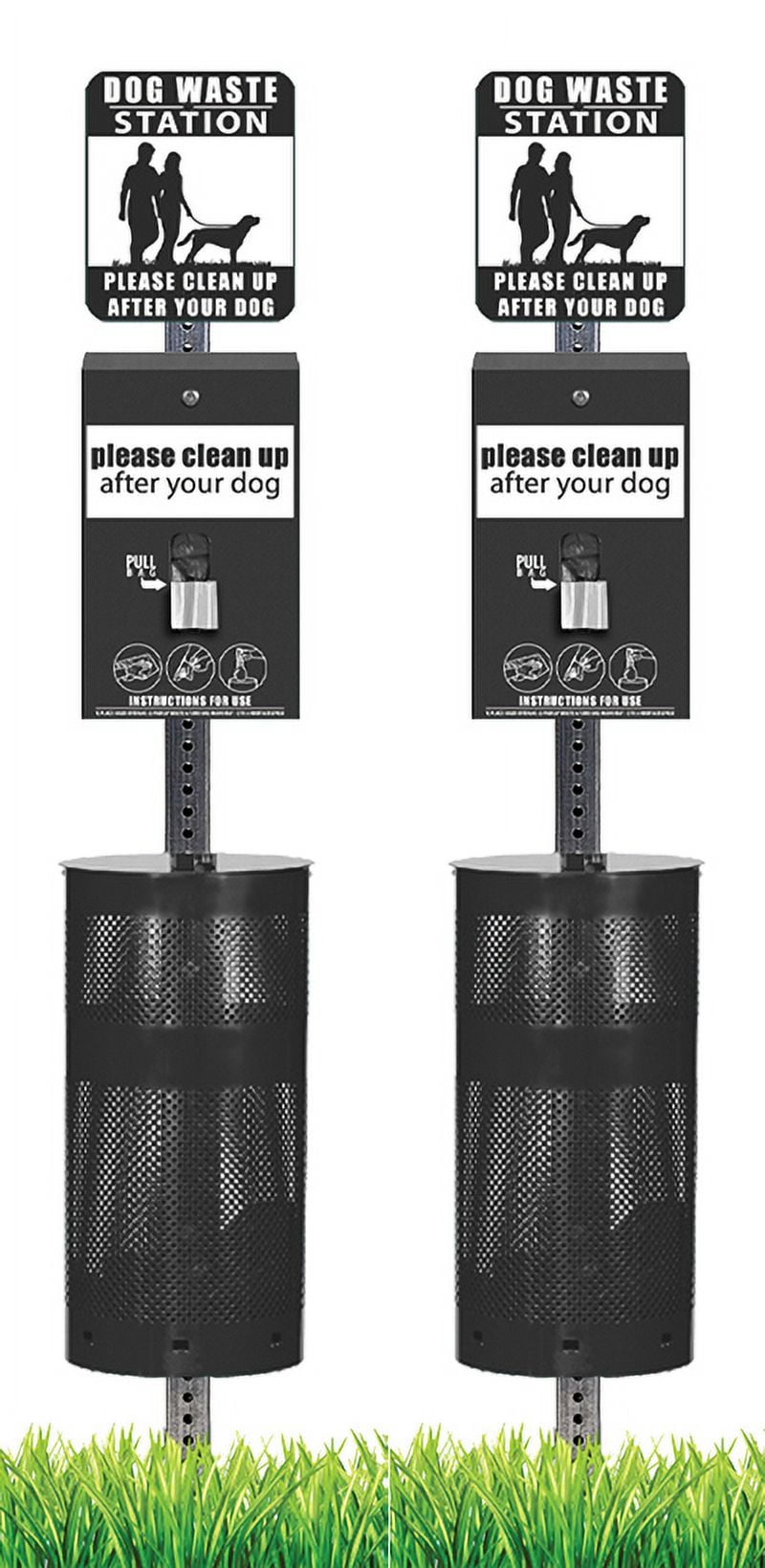 Pet Waste Station / Dog Waste Stations - Everything Included - Free 400 dog waste bags and 25 can liners
