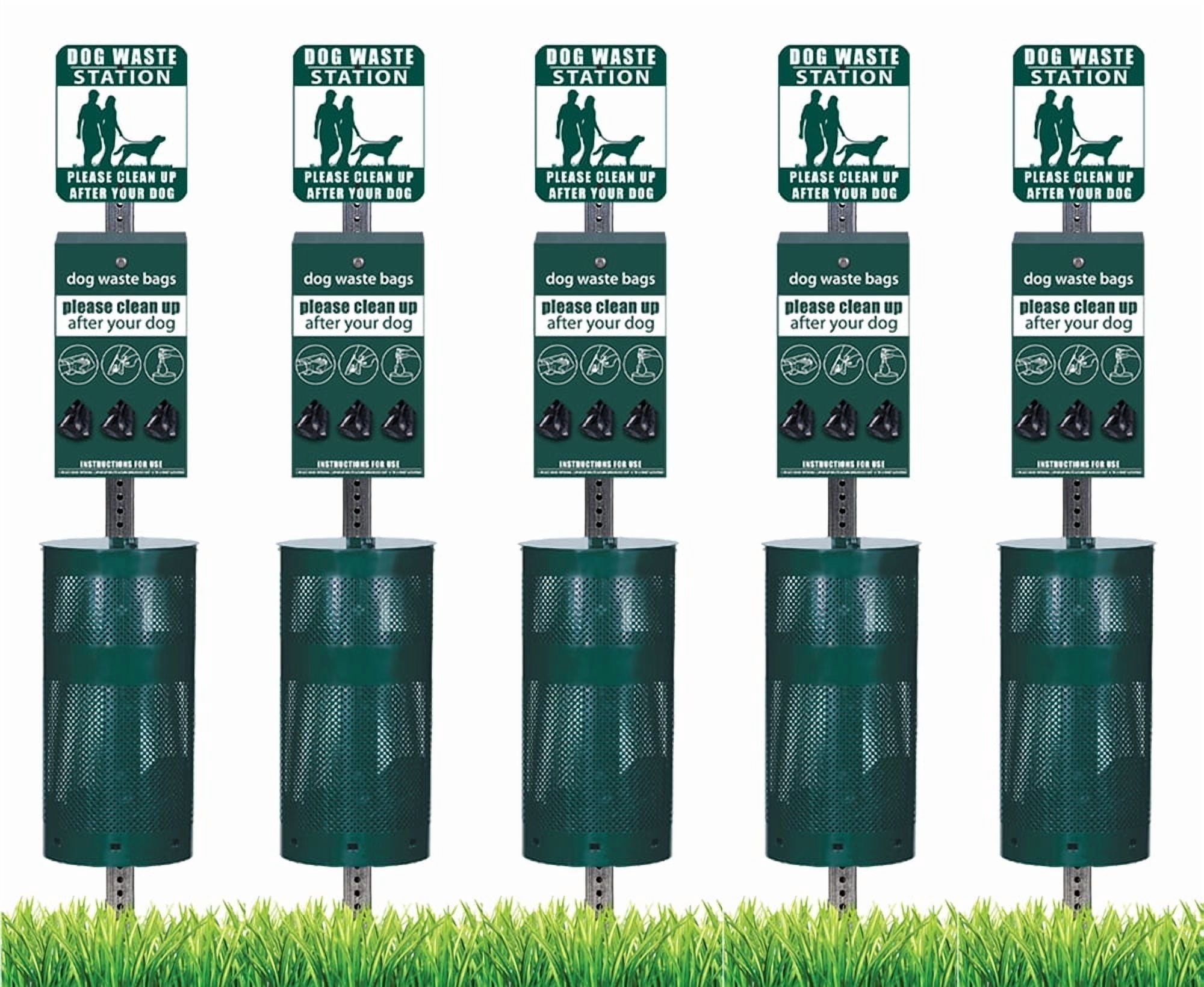 Pet Waste Station / Dog Waste Stations - Everything Included - Free 400 dog waste bags and 25 can liners