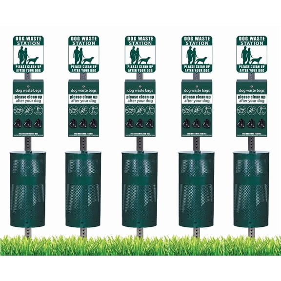 Pet Waste Station / Dog Waste Stations - Everything Included - Free 400 dog waste bags and 25 can liners