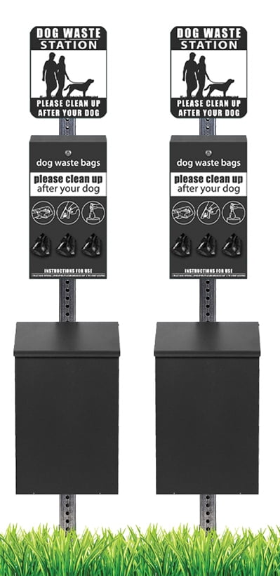 Pet Waste Station / Dog Waste Stations - Everything Included - Free 400 dog waste bags and 25 can liners