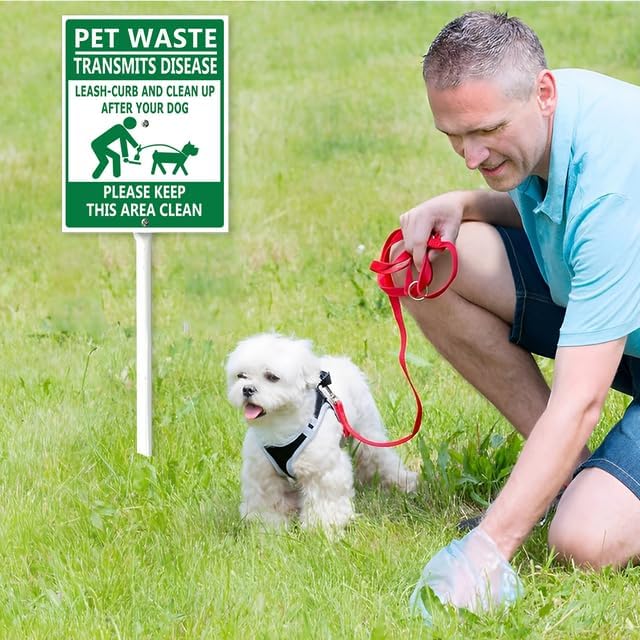 5x Warnschild 'Hundekot überträgt Krankheiten' – 12,7x25,4 Cm Metallschild Für Garten, Zaun & Hof