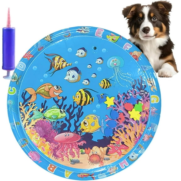 Pet Water Bed, 2025 New Pet Water Bed for Dogs, 39.3 * 39.3" PetWaterbed Play Mat for PetsPlaying Sleeping PVC Material (Large, Clownfish)