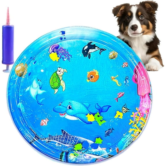 Pet Water Bed, 2025 New Pet Water Bed for Dogs, 39.3 * 39.3" PetWaterbed Play Mat for PetsPlaying Sleeping PVC Material (Large, Dolphin)