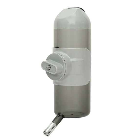 Pet Water Bottle Hanging Dog Water Dispenser Kennel Drinker Kettle Feeder BPA Free Cage Crate Hutch Puppy Cat Rabbit (17oz, Gray)