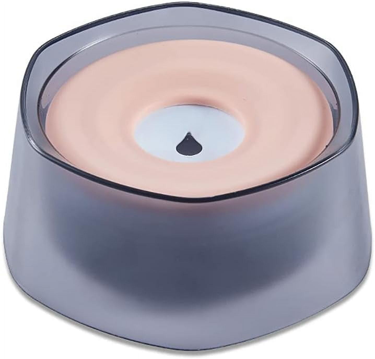 Pink Anti-Spill Pet Water Bowl with Floating Disk