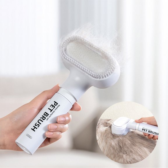 Pet Water Brush and Dry Cleaning Comb for Cats and Dogs, Professional Detangling and Grooming Tool, Effective Hair Removal Scraper for Long and Short FurPlain