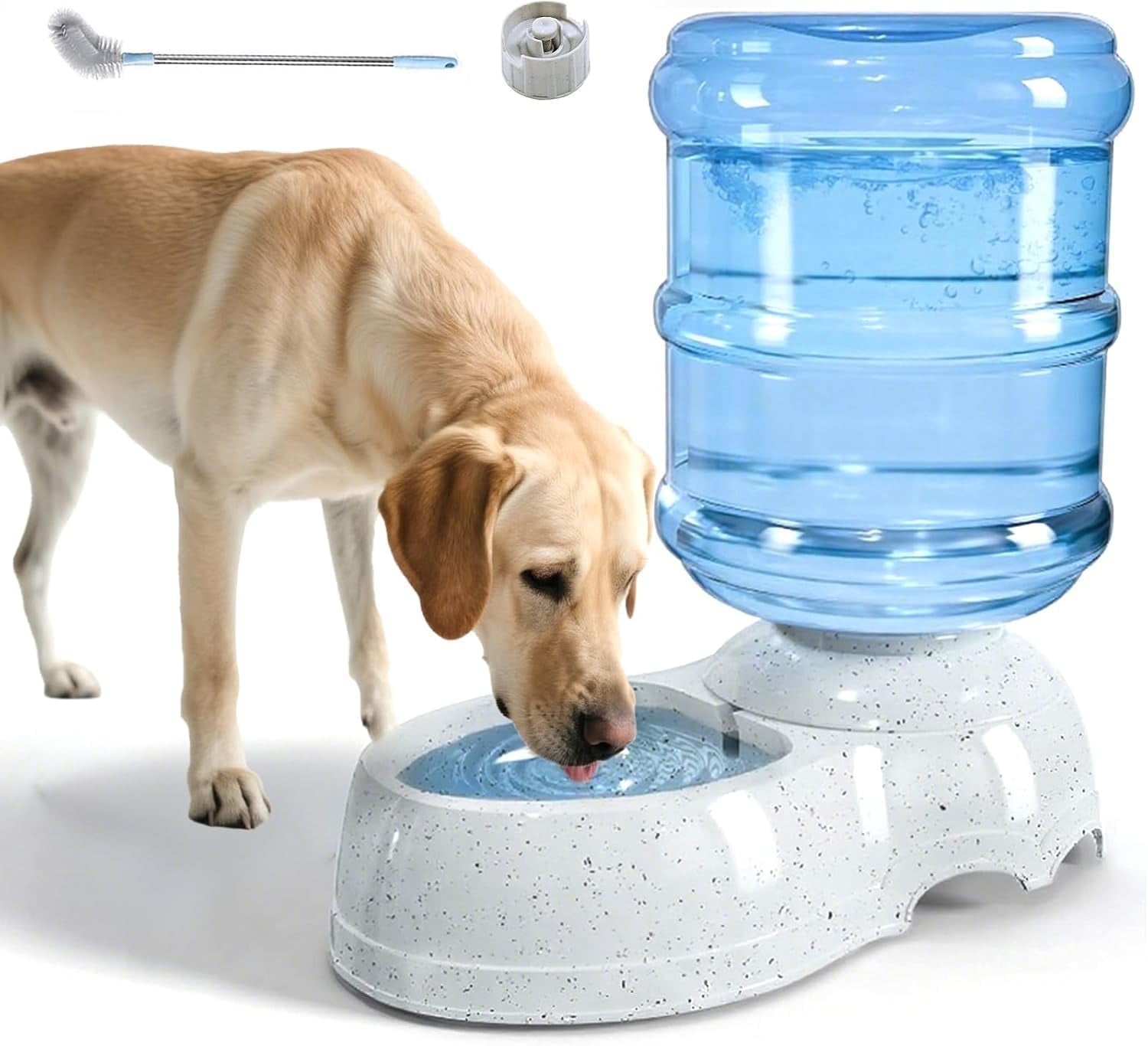 DENZUS Pet Water Dispenser, 3-Gallon Large Automatic Waterer for Dogs and Cats with Thickened Durable Design and Cleaning Brush
