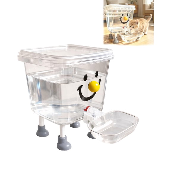 Pet Water Dispenser with Large Capacity, Automatic Gravity Water Bowl for Dogs & Cats, Indoor Outdoor Use