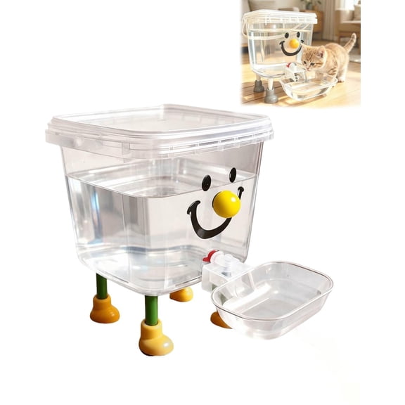 Pet Water Dispenser with Large Capacity, Automatic Gravity Water Bowl for Dogs & Cats, Indoor Outdoor Use