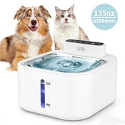 4 L Wireless Cat Water Fountain Set with 3 Filters, Stainless Steel 5200mAh Rechargeable Pet Cats Dogs Water Fountain