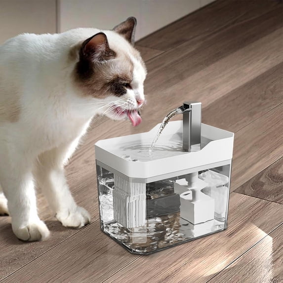 Pet Water Fountain Automatic Circulating Dispenser for Cats Dogs Indoor Stainless Steel Top Large Capacity Drinking Fountains with Replacement Filters