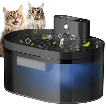 Wireless Cat Water Fountain Cat Water Fountain Battery Operated, 74oz/2.2L Automatic Pat Water Dispenser，Rechargeable Drinking Fountain for Cats Indoor with Motion Sensor, Black