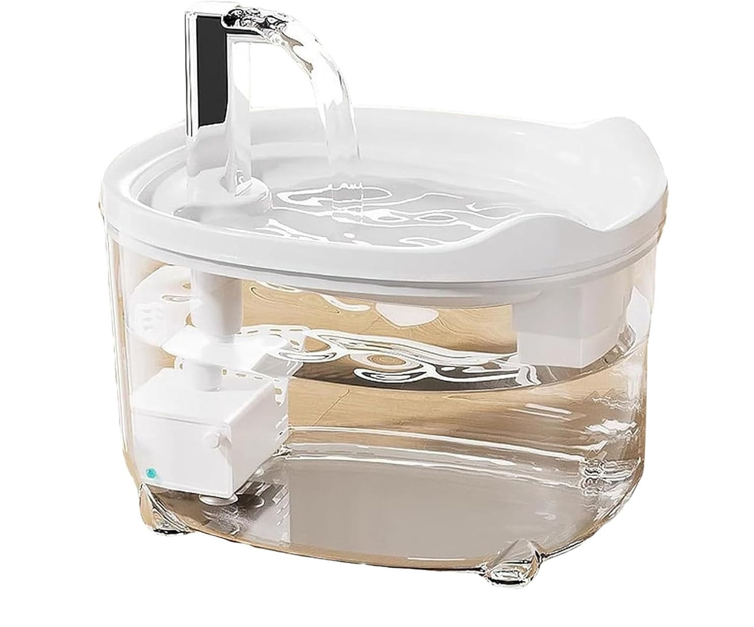 Pet Water Fountain for Cats Dogs,50oz Automatic Cat Water Dispenser with Triple Filter, Ultra-Quiet Pump, LED Low Water Indicator, Flowing Faucet for Multi Pets (White)