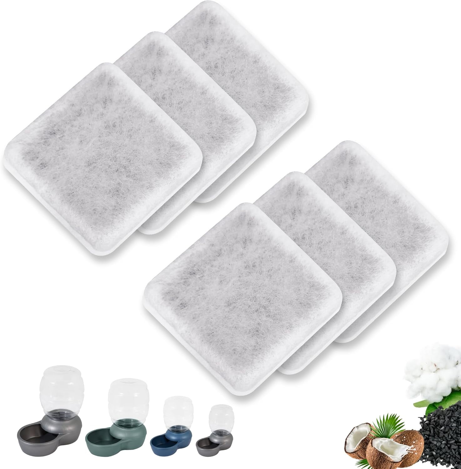Pet Water Fountain Charcoal Replacement Filters Compatible with Petmate