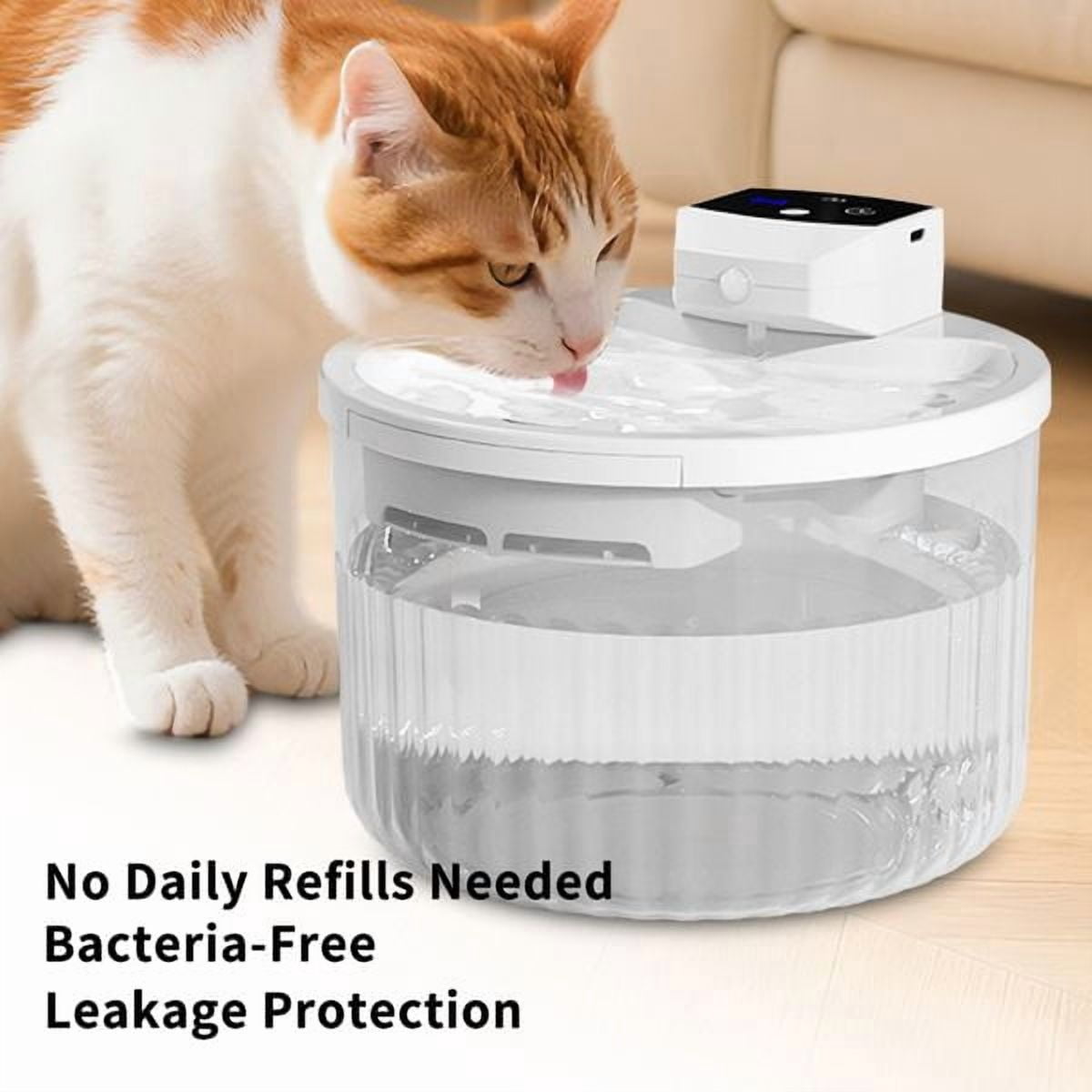 Pet Water Fountain, Large Capacity Automatic Cat Water Dispenser with No Daily Refills Needed, Ultra-Quiet Pump Sleep-Friendly
