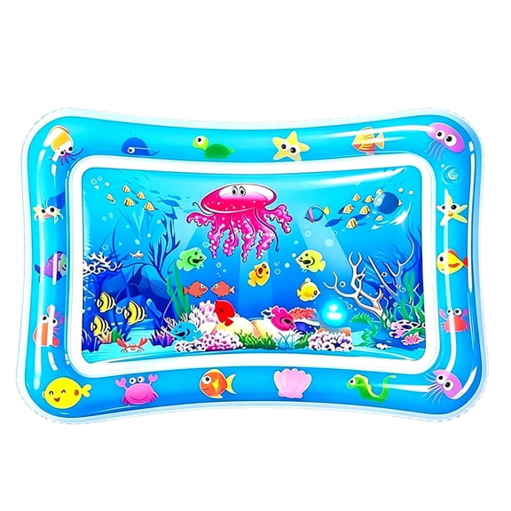 Pet Water Sensory Play Mat Thickened Underwater World Jellyfish Fish Water Filled Playmat Summer Pad for Cats Dogs Puppies
