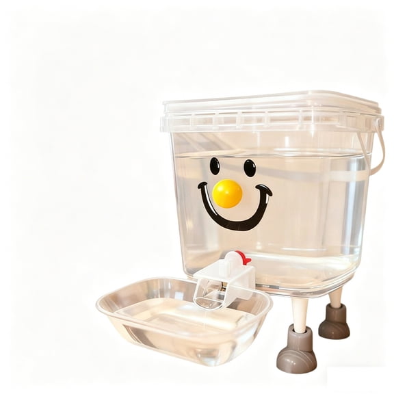 Pet Waterer with Cute Smiling Shape for Cats and Dogs,Stationsiphon Pressure Supply Container