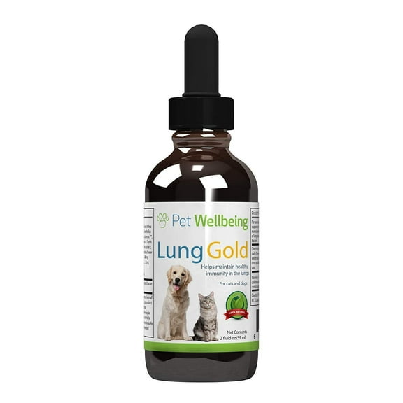 Pet Wellbeing Dog Easy Breathing & Natural Cough Support - Lung Gold 2oz (59ml)