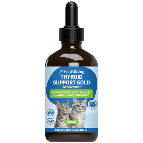 Pet Wellbeing Natural Cat Hyperthyroidism Support - Thyroid Support Gold 4oz (118ml)