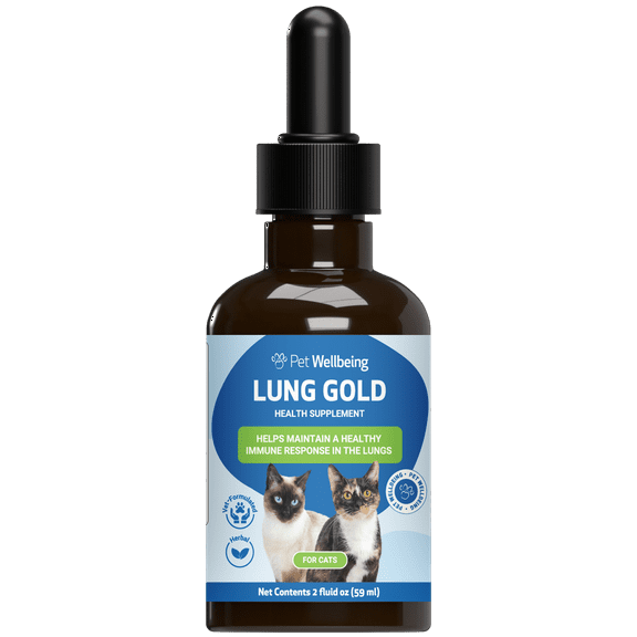 Pet Wellbeing Natural Cat Immune Booster for Lung Infections -  Lung Gold 2oz (59ml)