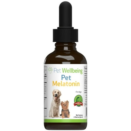 Pet Wellbeing Natural Dog Adrenal Support & Anxiety Support - Pet Melatonin 2oz (59ml)
