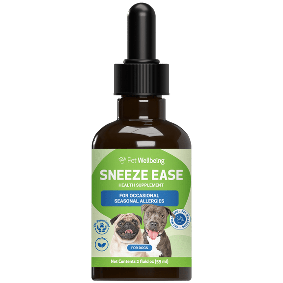 Pet Wellbeing Natural Dog Allergy Relief - Sneeze Ease (Nettle Eyebright Gold) 2oz (59ml)