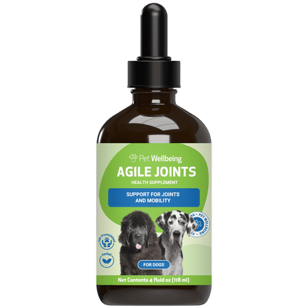 Pet Wellbeing Natural Dog Arthritis Hip and Joint Support - Agile Joints 4oz (118ml)
