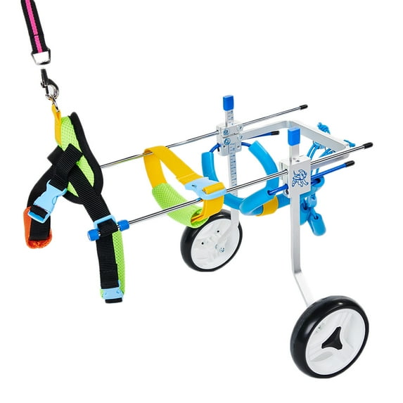 Pet Wheelchair Aluminium Walk Cart Scooter Handicapped Leg Adjustable Disabled Anti-shock Walk Tool