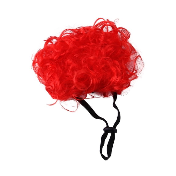 Pet Wig, Red Curly Afro Hairstyle, 1 Pack for Cats and Dogs, Funny Cosplay Costume Accessory for Halloween Christmas Holiday Party Photo Props