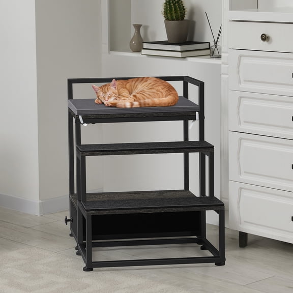 Pet Window Perch Dog Stairs for Small Dogs & Cats  Elevated Bunk Bed with Removable Steps, for Sofa Couch, Non-Slip & Sturdy