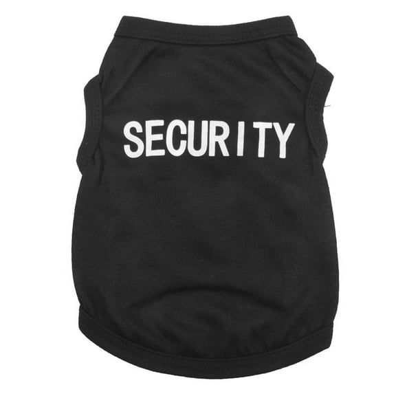 Pet Winter Clothes Puppy Dog Cat Vest T Shirt Coat Dress Sweater Apparel "SECURITY", Black S