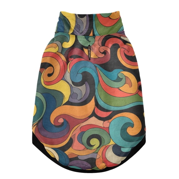 Pet Winter Coat Snow Zipper Clothing Cold Weather Dog Vest Warm Puppy Coat Colorful Swirl