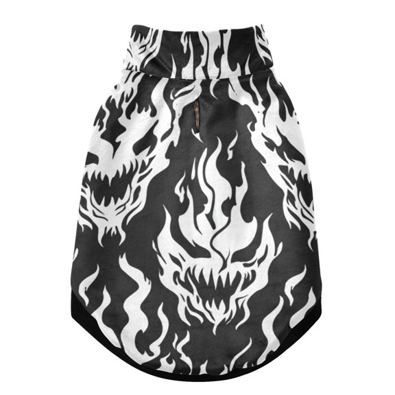 Pet Winter Coat Snow Zipper Clothing Cold Weather Dog Vest Warm Puppy Coat Flames Face