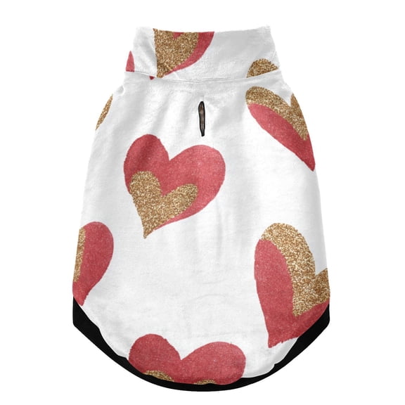 Pet Winter Coat Snow Zipper Clothing Cold Weather Dog Vest Warm Puppy Coat Red Hearts