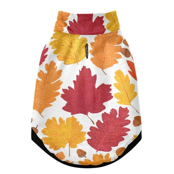Pet Winter Coat Snow Zipper Clothing Cold Weather Dog Vest Warm Puppy Coat Red Orange Leaves