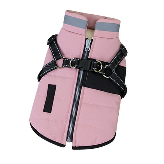 Pet Winter Coat for Dogs 2-Legs Dog Windproof Padded Coat with Harness Hook Warm Thicken Liners Small Dog Outdoor Outfit