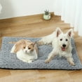 thumbnail image 1 of Pet Winter Mat for Dogs and Cats, Long Hair Warm Velvet Pet Floor Mat Soft Comfortable Sleeping Mat 11.81x7.87x1.57 Inch Gray, 1 of 5