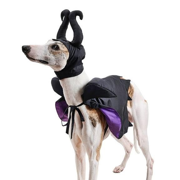 Pet Witch Costume Purple Cloak Hat Set for Dog Cat Cosplay Dress Wizard Outfit