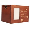 Pet Wood Urn Box with Photo Frame Memorial Wooden Pet Ashes Casket with