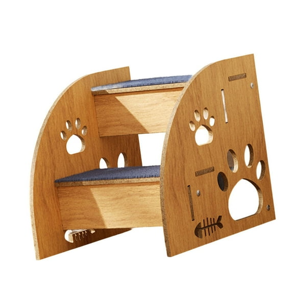 Pet Wooden Step Stairs For Small Dog Cats And Elderly Pet With Nonslip Carpet Surfaces For Safety Reach to High Couch Bed