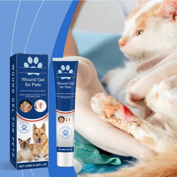 Pet Wound Gel For Pets, Pet Wound Care Gel For Minor Cuts Scrapes, Dog Cat Pet First Aid Gel For Skin Irritations, Pet Wound Relief Gel For Home Pet Care