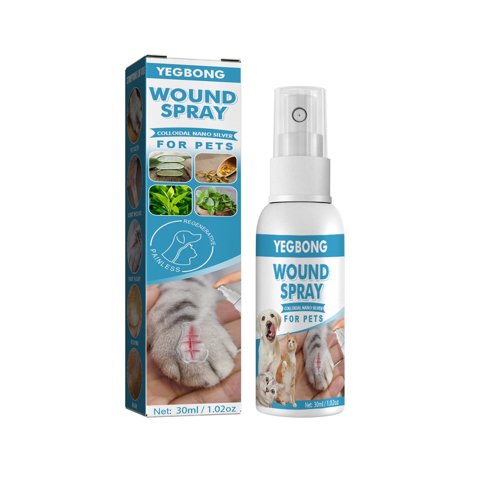 Pet Wound Spray,Pet Skin Rash Moss Scratching Trauma Wound Treatment