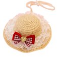 thumbnail image 1 of Pet Woven Straw Hat, Sun Protection Cap for Cat Dog Outdoor Sunscreen Dress Up, 1 of 3