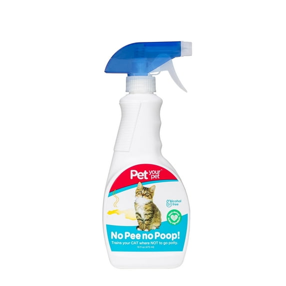 Pet Your Pet No Pee No Poop Cat Potty Training Spray, 16 fl oz – Safe & Non-Toxic for Kittens & Cats, Outdoor