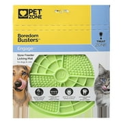 سجادة لعق الطعام البطيء من Pet Zone Boredom Busterz للكلاب والقطط، سجادة طعام للحيوانات الأليفة مع شفط للأرضيات والجدران، باللون الأخضر، 10