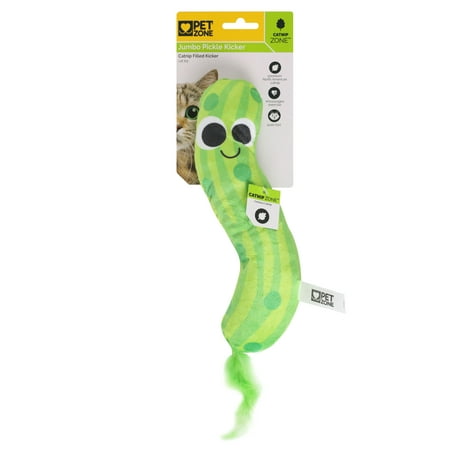 Pet Zone Catnip Jumbo Pickle Kicker Cat Toy, Green